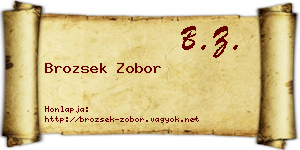 Brozsek Zobor névjegykártya